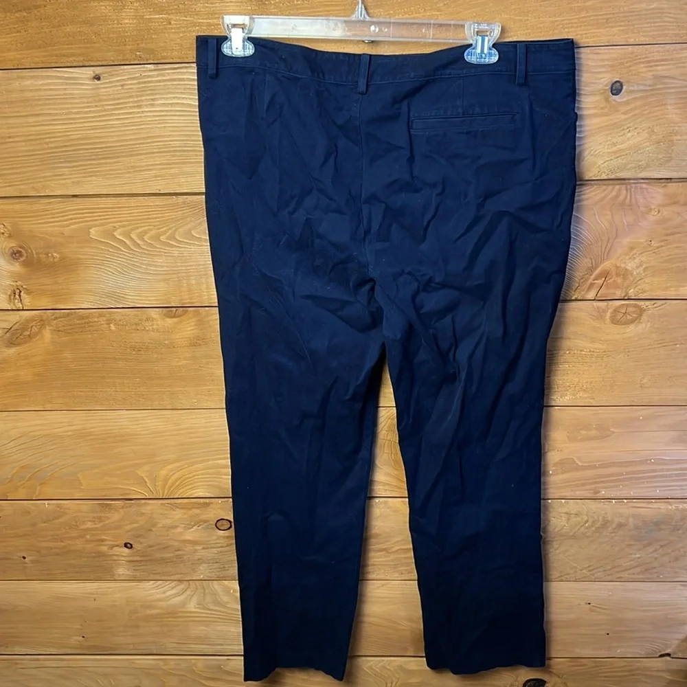 Lauren Ralph Lauren Chino Pants Womens 16 Navy Blue Straight Leg Trousers office